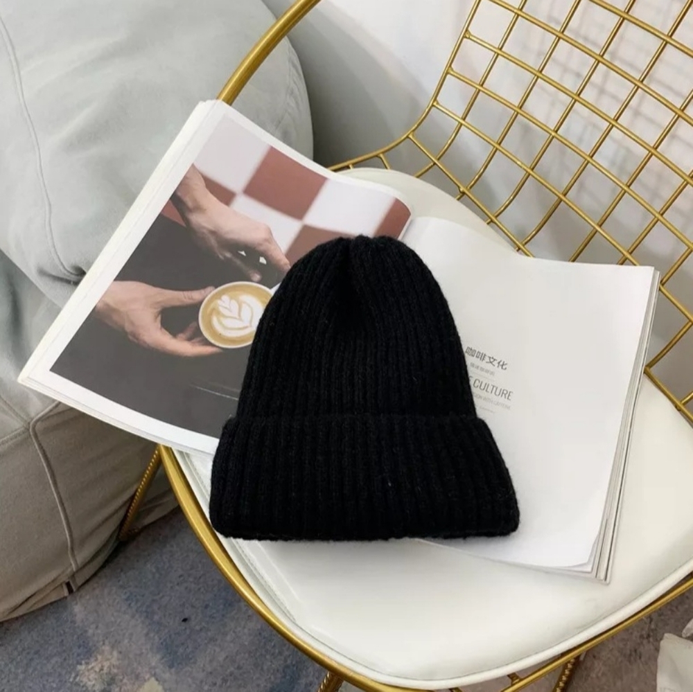 Winter Hat, Faux Fur Lined, Beanie, Touque, New | Black
